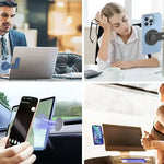 2024 Magnetic Laptop Phone Holder Computer Monitor Side Cell Phone Slim& Foldable For iPhone 14 13 12 Series Case and All Phone