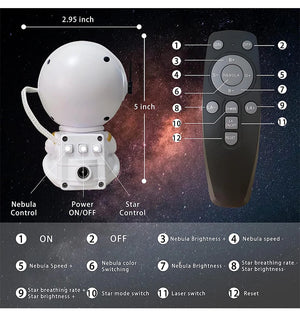 Astronaut Galaxy Projector Star Projector Galaxy Night Light Space Buddy Projector with Nebula Remote Control for Bedroom home