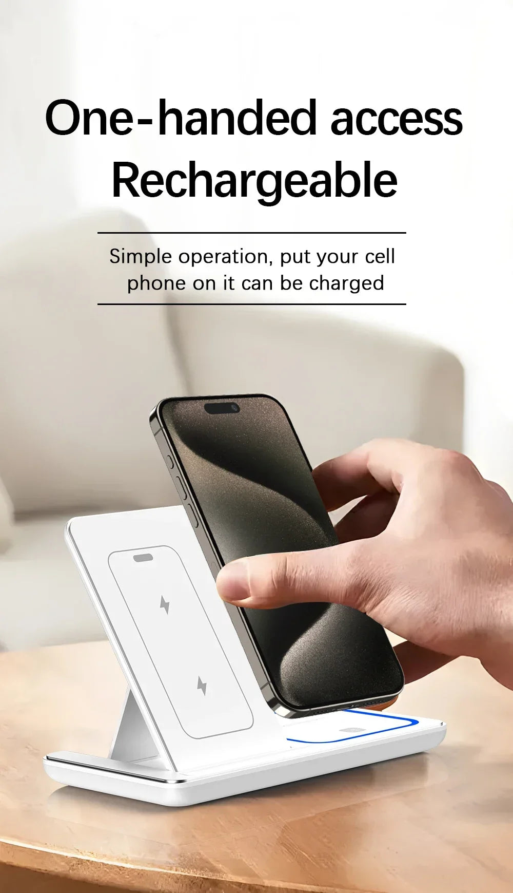 3 In 1 Foldable Wireless Charger Stand For iPhone 15 14 13 12 Pro Max Plus IWatch AirPods 3/2 Fast Charging Station Dock Holder