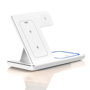 3 In 1 Foldable Wireless Charger Stand For iPhone 15 14 13 12 Pro Max Plus IWatch AirPods 3/2 Fast Charging Station Dock Holder