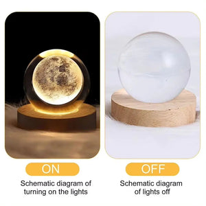 USB Night Light LED Crystal Ball Table Lamp 3D Moon Planet Galaxy Decor for Home Table Lamp Party Toys for Kids Adult Xmas Gift