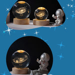 USB Night Light LED Crystal Ball Table Lamp 3D Moon Planet Galaxy Decor for Home Table Lamp Party Toys for Kids Adult Xmas Gift