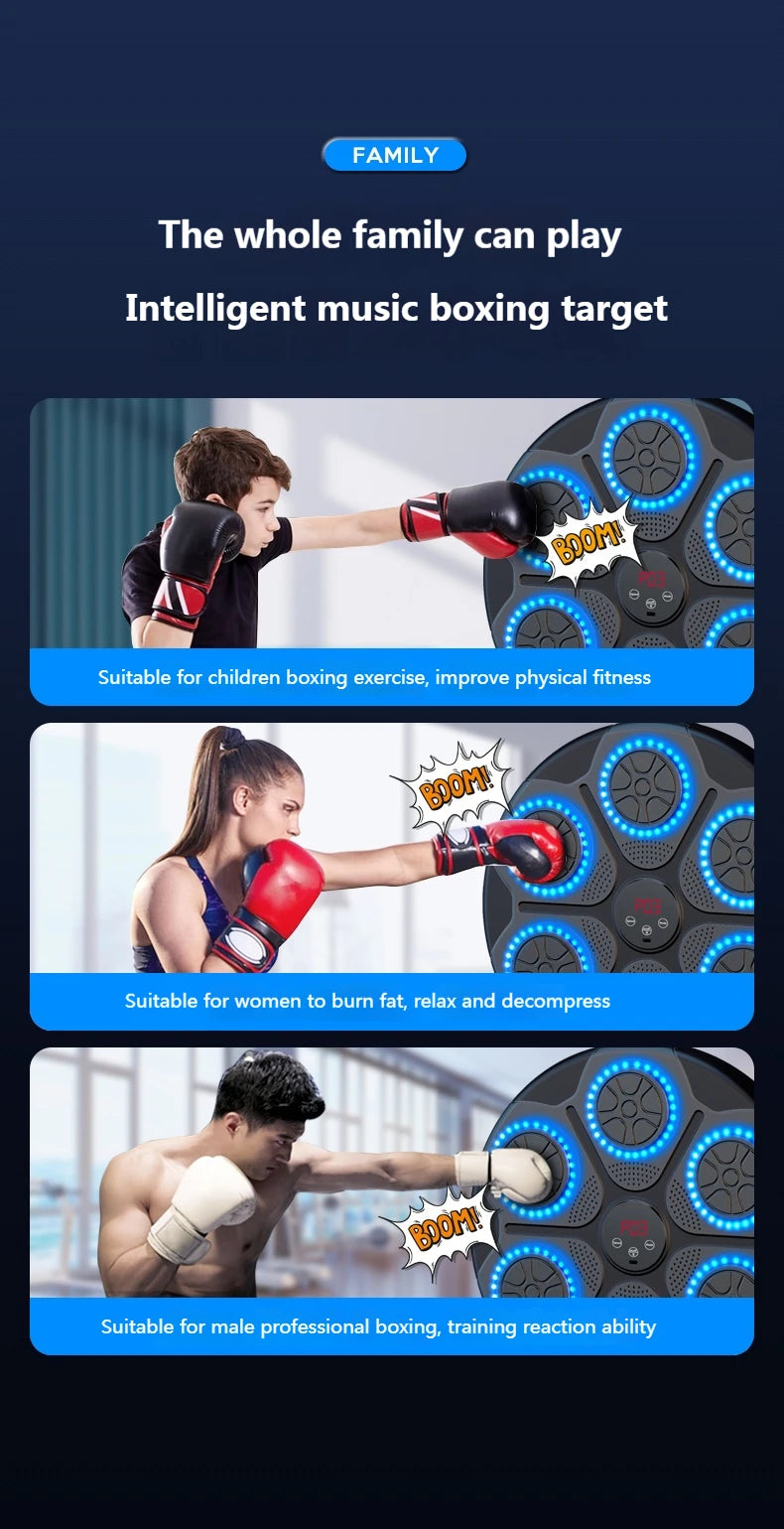 New Music Boxing Machine Smart Bluetooth Wall Mounted Music Boxing Trainer Gym Home Electronic Boxing Target Punching Equipment