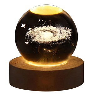 USB Night Light LED Crystal Ball Table Lamp 3D Moon Planet Galaxy Decor for Home Table Lamp Party Toys for Kids Adult Xmas Gift