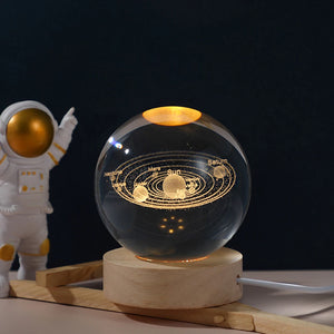 USB Night Light LED Crystal Ball Table Lamp 3D Moon Planet Galaxy Decor for Home Table Lamp Party Toys for Kids Adult Xmas Gift