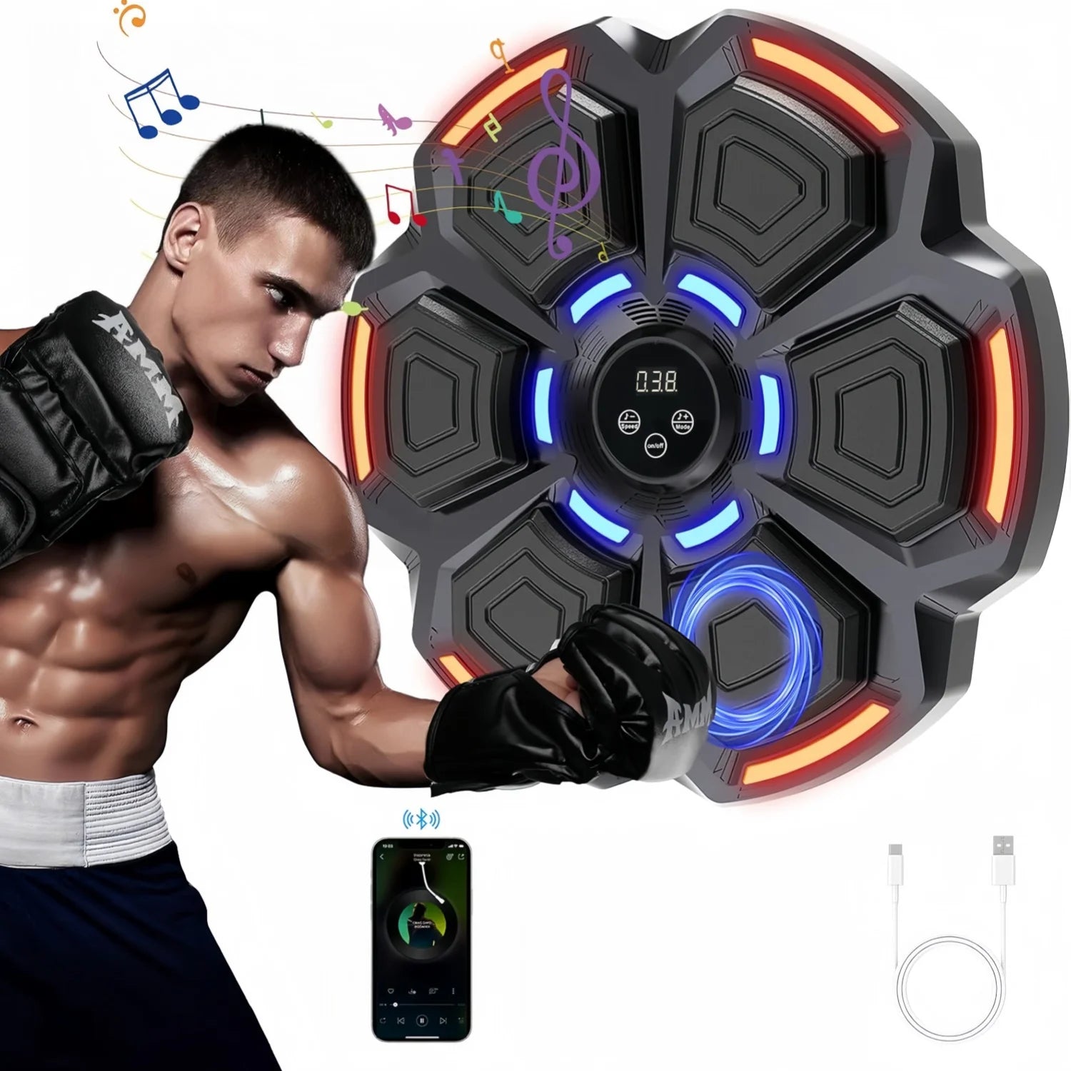 Intelligent Music Boxing Machine, Electronic Boxing Trainer, Music Workout Machine With 9 Speeds Punching Machine for Adults