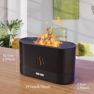 Aroma diffuser Air humidifier Ultrasonic cold mist atomizer Led essential oil simulation seven color flame lamp diffuser bedroom